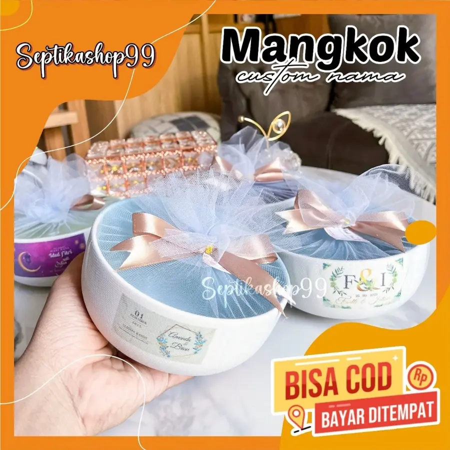 Souvenir Mangkok Twotone Keramik Pernikahan Bowl Free Desain Fullcolour